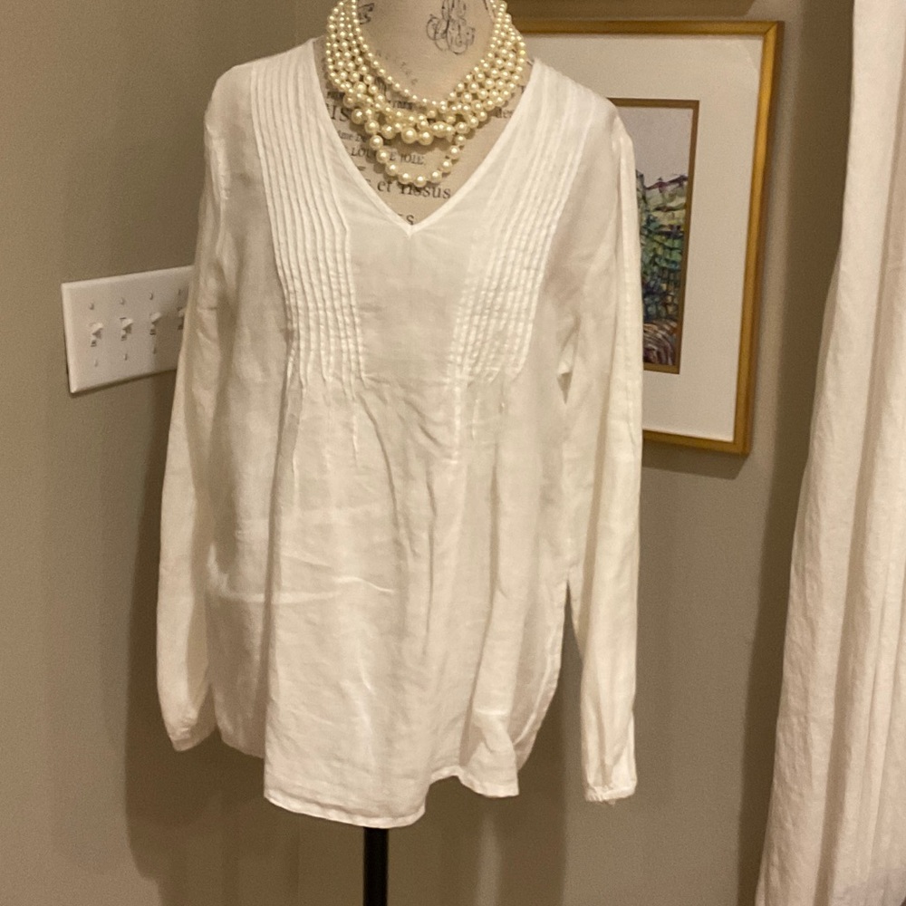 Sundance White V-Neck Blouse